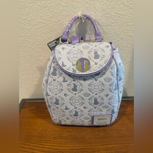 NWT Wicked AOP Purple and White Micro Loungefly Backpack New Release!